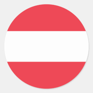 Pegatina Redonda Bandera austriaca, bandera de Austria