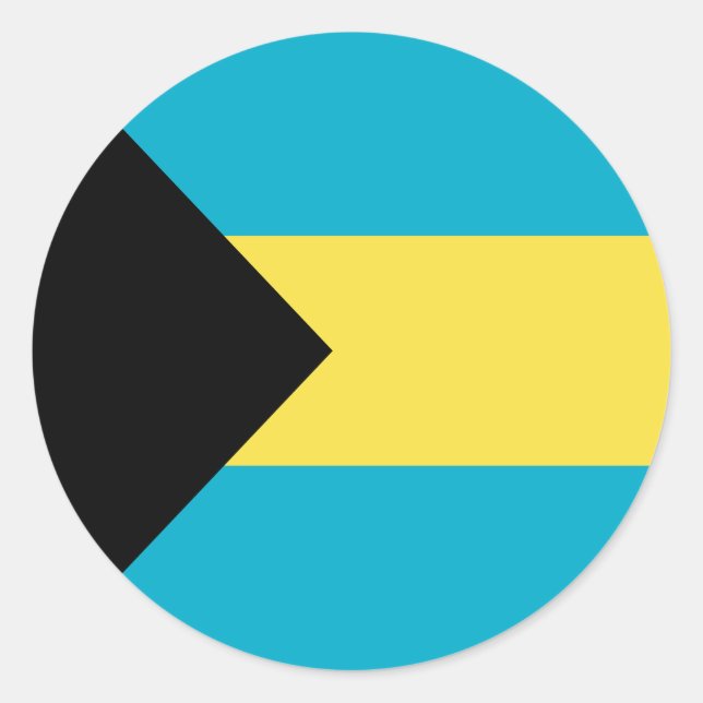 Pegatina Redonda Bandera bahameña (Anverso)