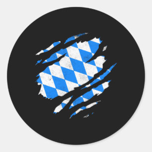 Pegatina Redonda Bandera bávara Munich Gery Europe Ger Bayern Bavar