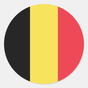 Pegatina Redonda Bandera belga, Bandera de Bélgica