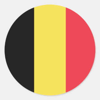 Pegatina Redonda Bandera belga, Bandera de Bélgica