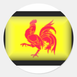 Pegatina Redonda Bandera Bélgica-Valona