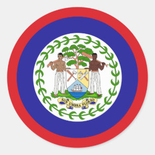 Pegatina Redonda Bandera Beliceña