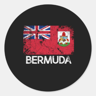 Pegatina Redonda Bandera Bermuda Hecha En Bermudas