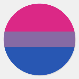 Pegatina Redonda Bandera bisexual