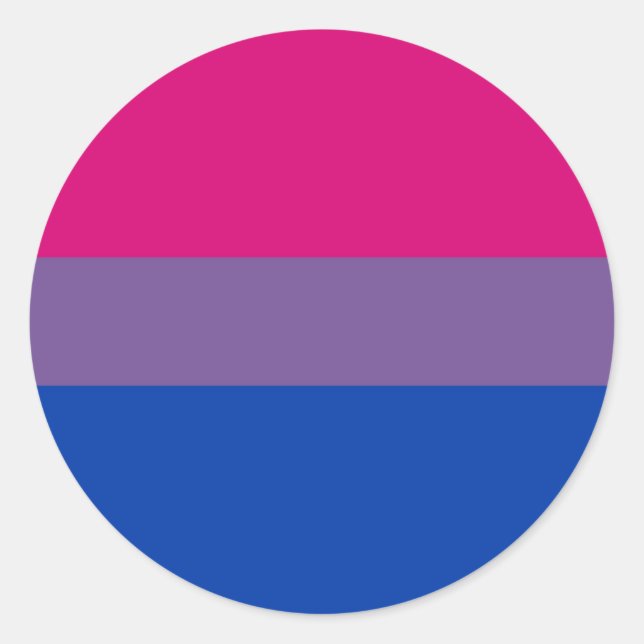 Pegatina Redonda Bandera bisexual (Anverso)