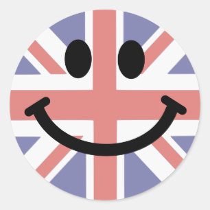 Pegatina Redonda Bandera británica