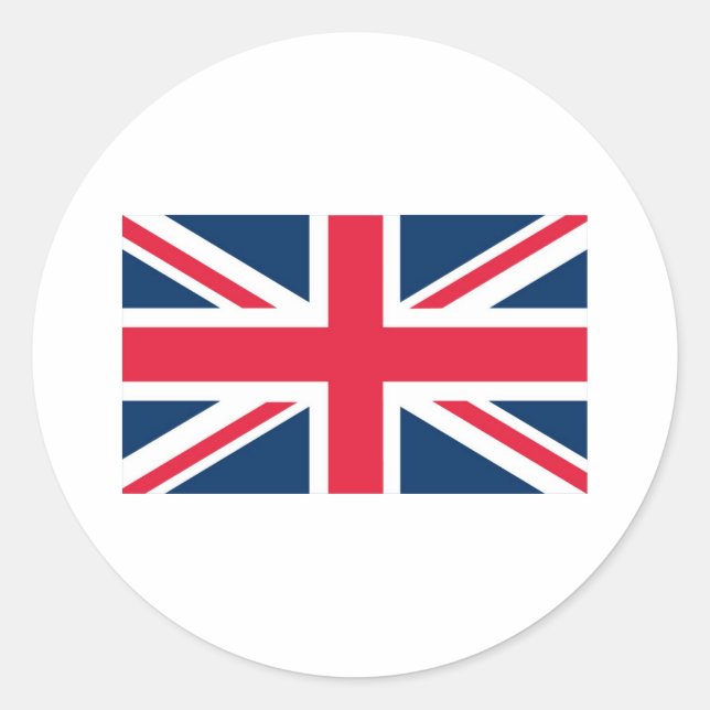 Pegatina Redonda Bandera británica (Anverso)