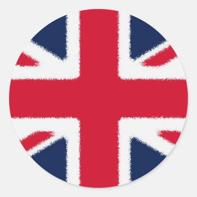 Pegatina Redonda Bandera británica (Anverso)