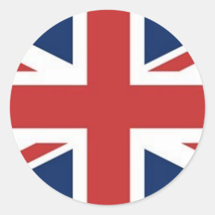 Pegatina Redonda Bandera británica