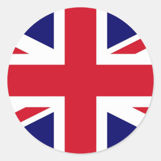 Pegatina Redonda Bandera británica