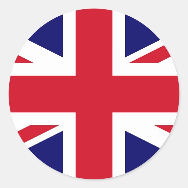 Pegatina Redonda Bandera británica (Anverso)