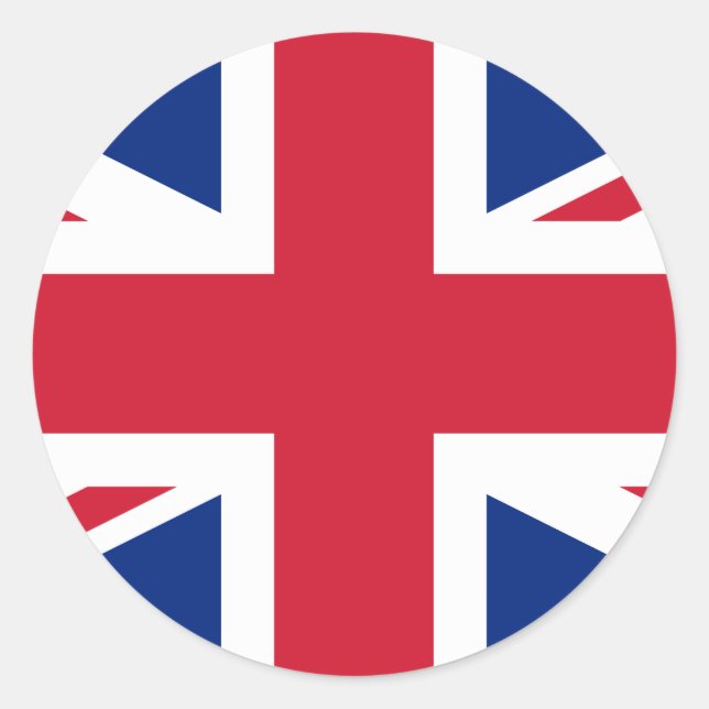 Pegatina Redonda Bandera británica (Anverso)