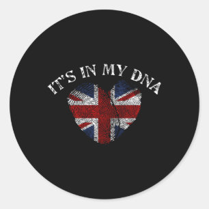Pegatina Redonda Bandera británica Jack Dna Uk