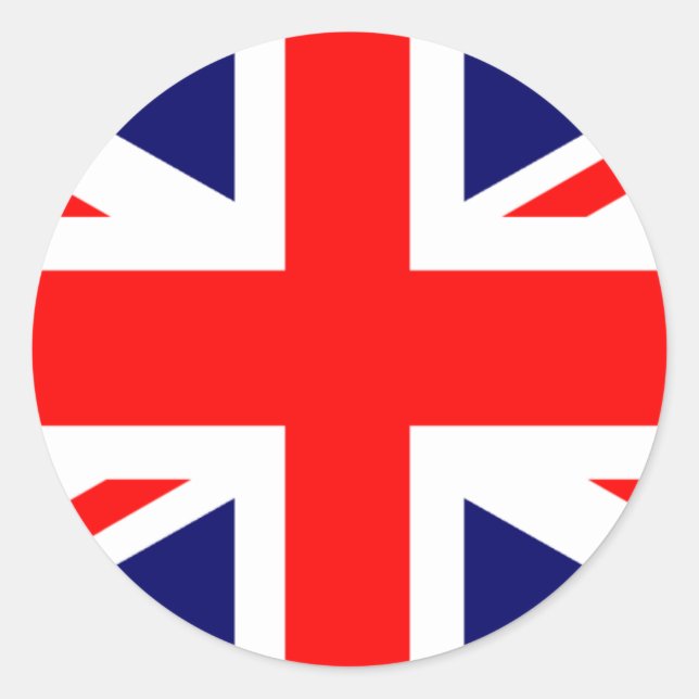 Pegatina Redonda Bandera británica Union Jack (Anverso)