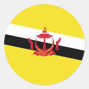 Pegatina Redonda Bandera bruneana, Bandera de Brunéi