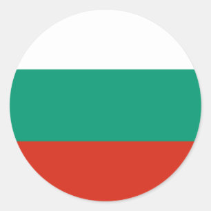 Pegatina Redonda Bandera búlgara, bandera de Bulgaria