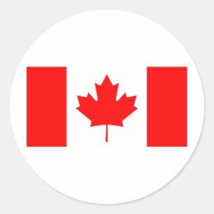 Pegatina Redonda Bandera canadiense
