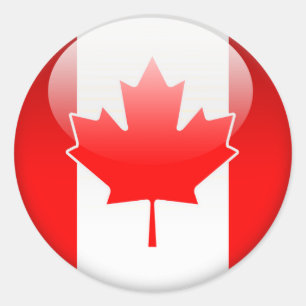 Pegatina Redonda Bandera canadiense 2.0