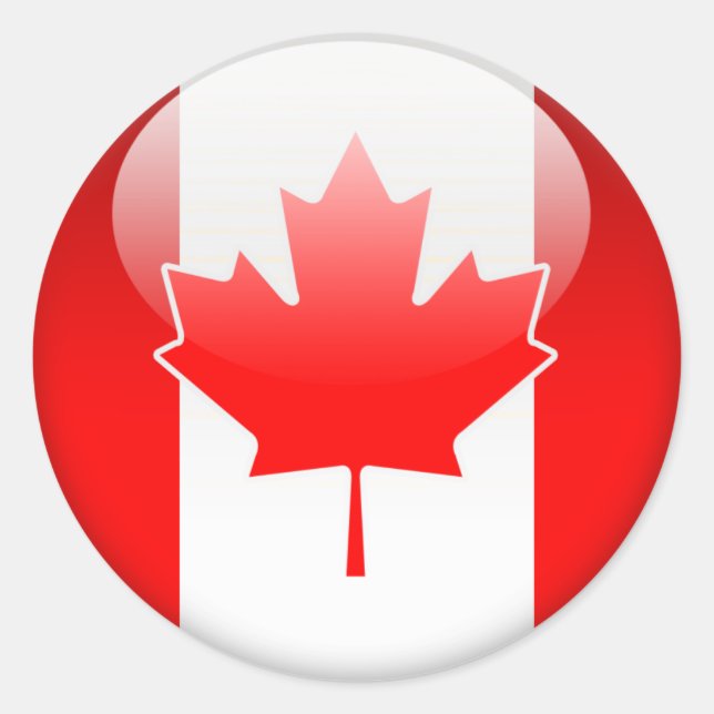 Pegatina Redonda Bandera canadiense 2.0 (Anverso)
