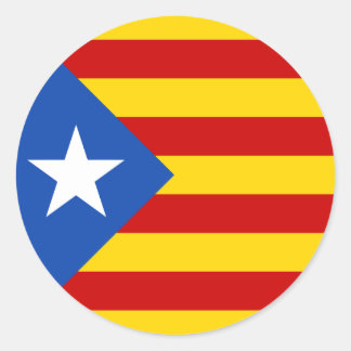 Pegatina Redonda Bandera catalana de la independencia "L'Estelada B