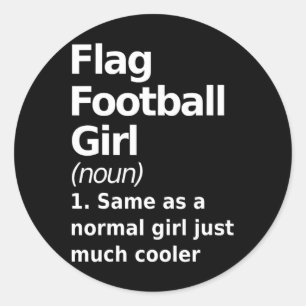 Pegatina Redonda Bandera Chica De Fútbol Definición Divertida Y Sy 