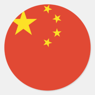 Pegatina Redonda Bandera china