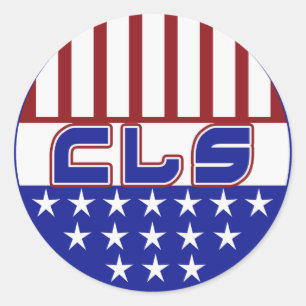 PEGATINA REDONDA BANDERA CLS PATRIOT USA - CIENTÍFICO CLÍNICO LABOR