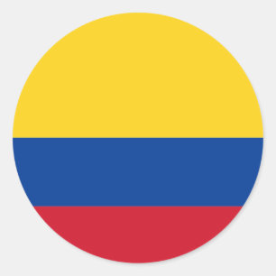 Pegatina Redonda Bandera CO de Colombia