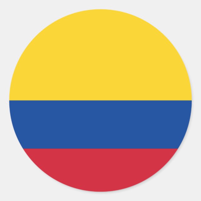 Pegatina Redonda Bandera colombiana, bandera de Colombia (Anverso)