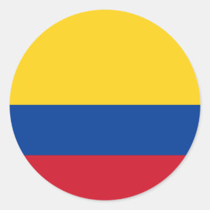 Pegatina Redonda Bandera colombiana, bandera de Colombia