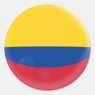 Pegatina Redonda bandera colombiana de Colombia de 20 pequeños