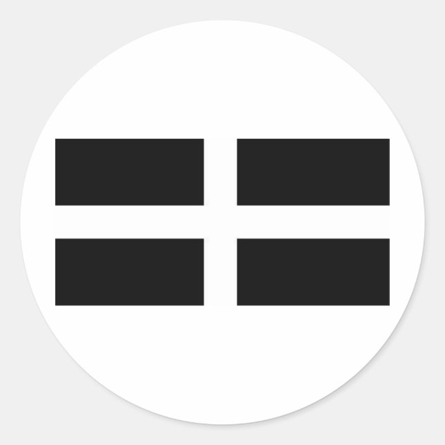 PEGATINA REDONDA BANDERA CORNISH (Anverso)