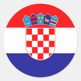 Pegatina Redonda Bandera croata, bandera de Croacia
