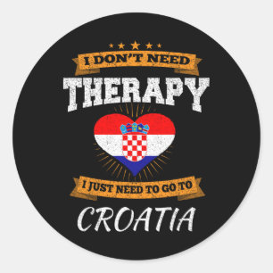 Pegatina Redonda Bandera croata I Regalo de vacaciones en Croacia I