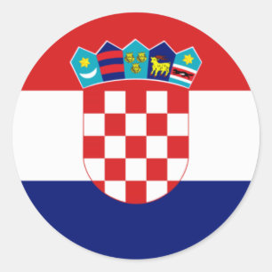 Pegatina Redonda Bandera croata - Trobojnica