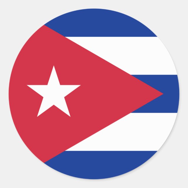 Pegatina Redonda Bandera cubana (Anverso)