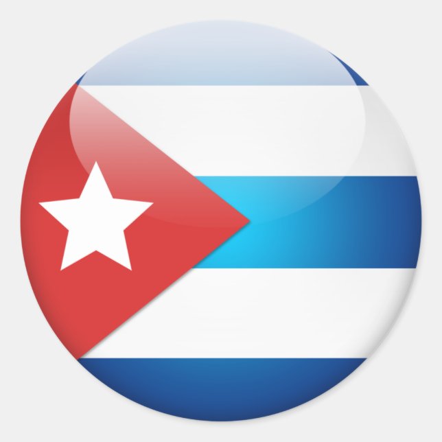 Pegatina Redonda Bandera cubana 2.0 (Anverso)