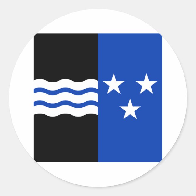 Pegatina Redonda Bandera de Aargau (Anverso)