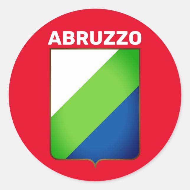 Pegatina Redonda Bandera de Abruzzo (Italia) (Anverso)