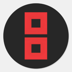 Pegatina Redonda Bandera de advertencia del huracán