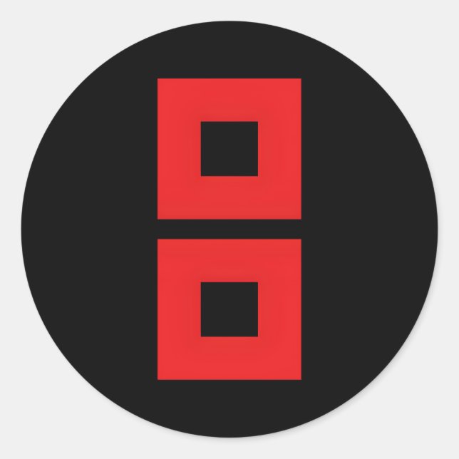 Pegatina Redonda Bandera de advertencia del huracán (Anverso)