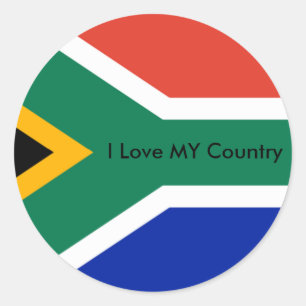 Pegatina Redonda Bandera de África El MUSEO Zazzle Amo Mi País