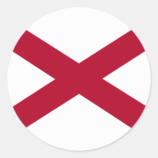 Pegatina Redonda Bandera de Alabama (Anverso)