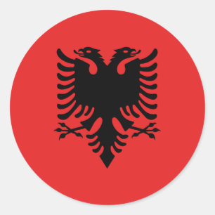 Pegatina Redonda Bandera de Albania