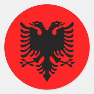 Pegatina Redonda Bandera de Albania