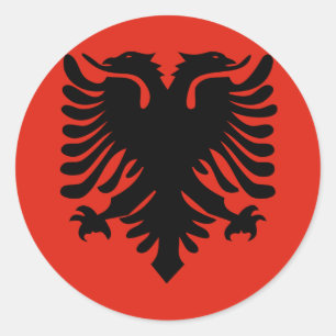 Pegatina Redonda Bandera de Albania