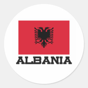 Pegatina Redonda Bandera de Albania
