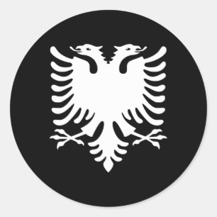 Pegatina Redonda Bandera De Albania