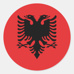 Pegatina Redonda Bandera de Albania